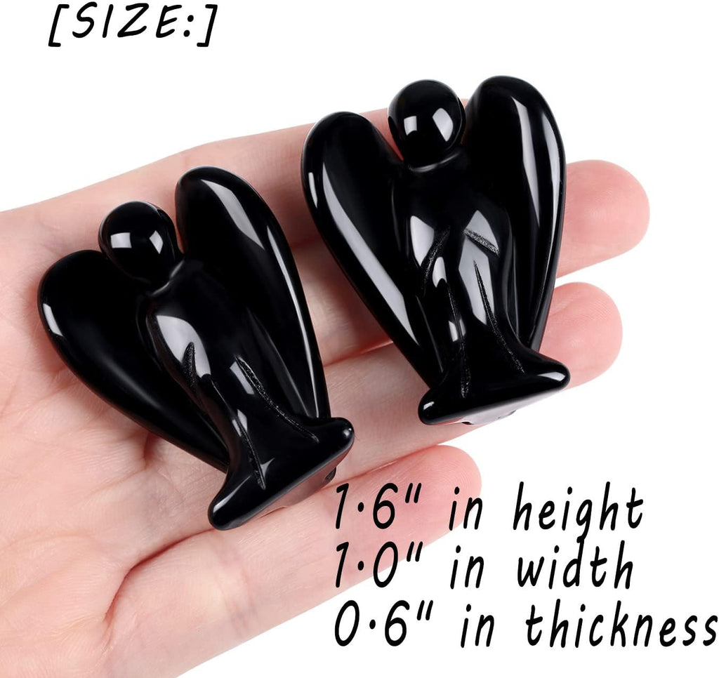 XIANNVXI Obsidian Schutzengel Kristalle Engel Figur Heilung Kristall Edelsteine Poliert Steine Statue Reiki Angel Figur Schutzengel Geschenk