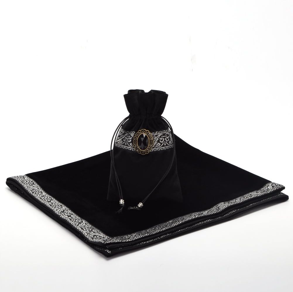 BLESSUME Tarot Tischdecke Altar Tarot Tuch (Schwarz)