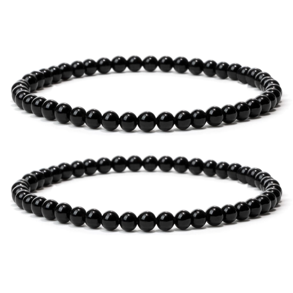 4 mm Stretch Bracelet Made of Real Natural Stone Beads, Healing Stone Bracelet, Yoga Bracelet for Women, Men, Lucky Bracelet, Friendship Bracelet, Replacement Beads Included