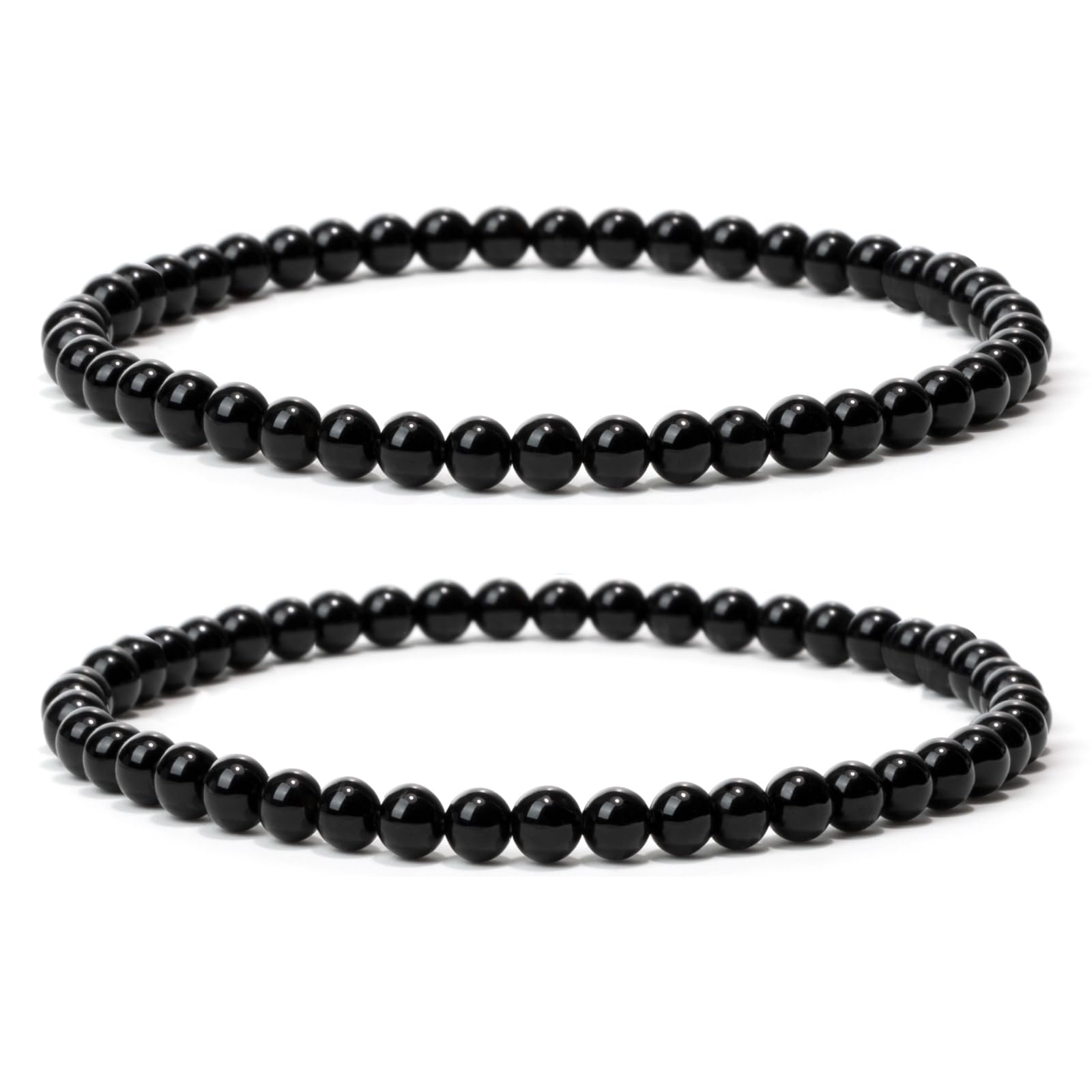 4 mm Stretch Bracelet Made of Real Natural Stone Beads, Healing Stone Bracelet, Yoga Bracelet for Women, Men, Lucky Bracelet, Friendship Bracelet, Replacement Beads Included