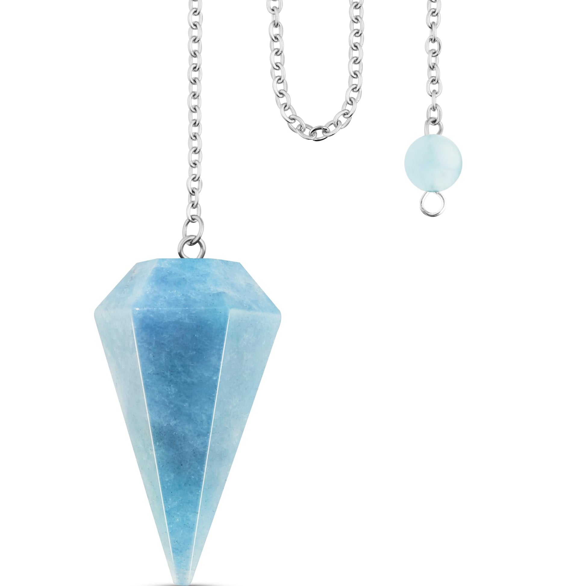 QINJIEJIE Rock Crystal Pendulum Natural Gemstone Pendulum Crystals Esoteric Pendulum with Chain and Ball for Dowsing Rods Fortune teller Chakra Reiki Witchcraft Accessories Esoteric Gifts
