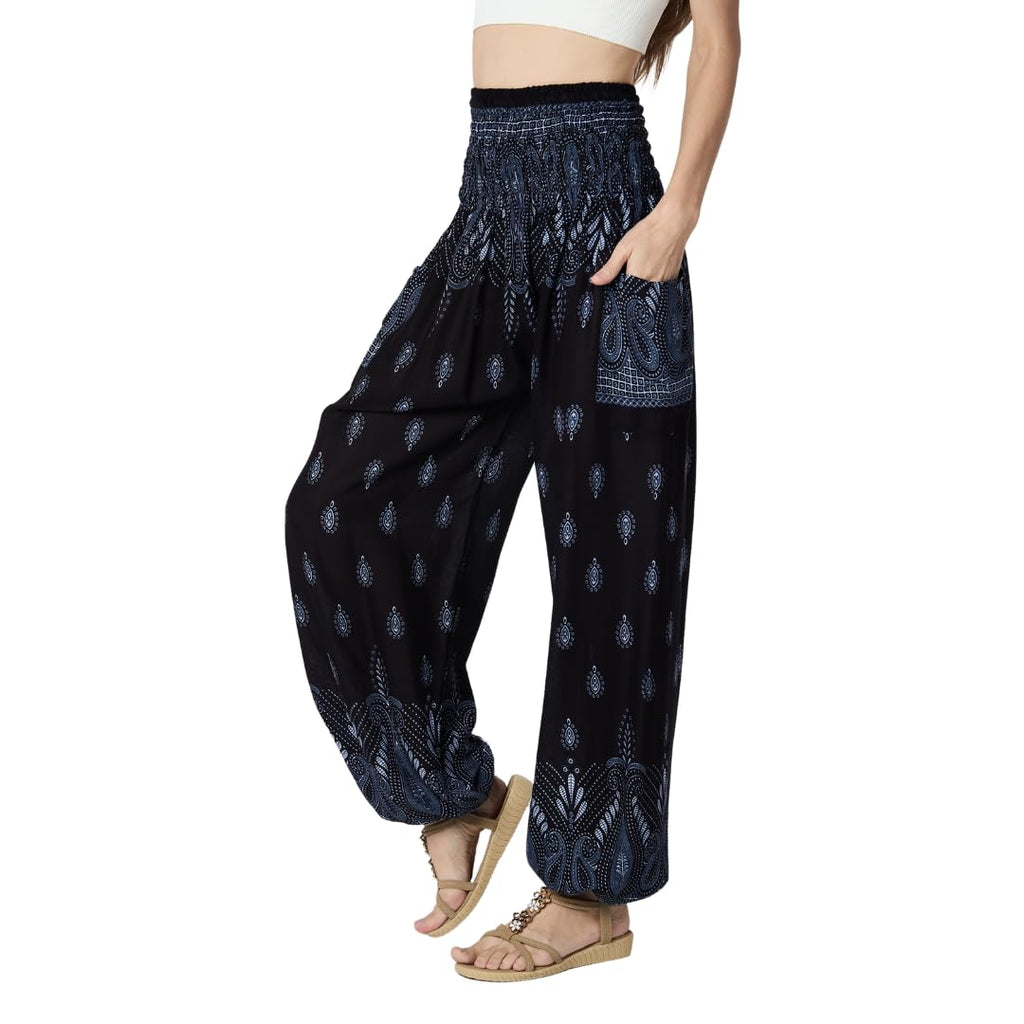 Tranquil Threads High-Waisted Boho Harem Yoga Pants for Women