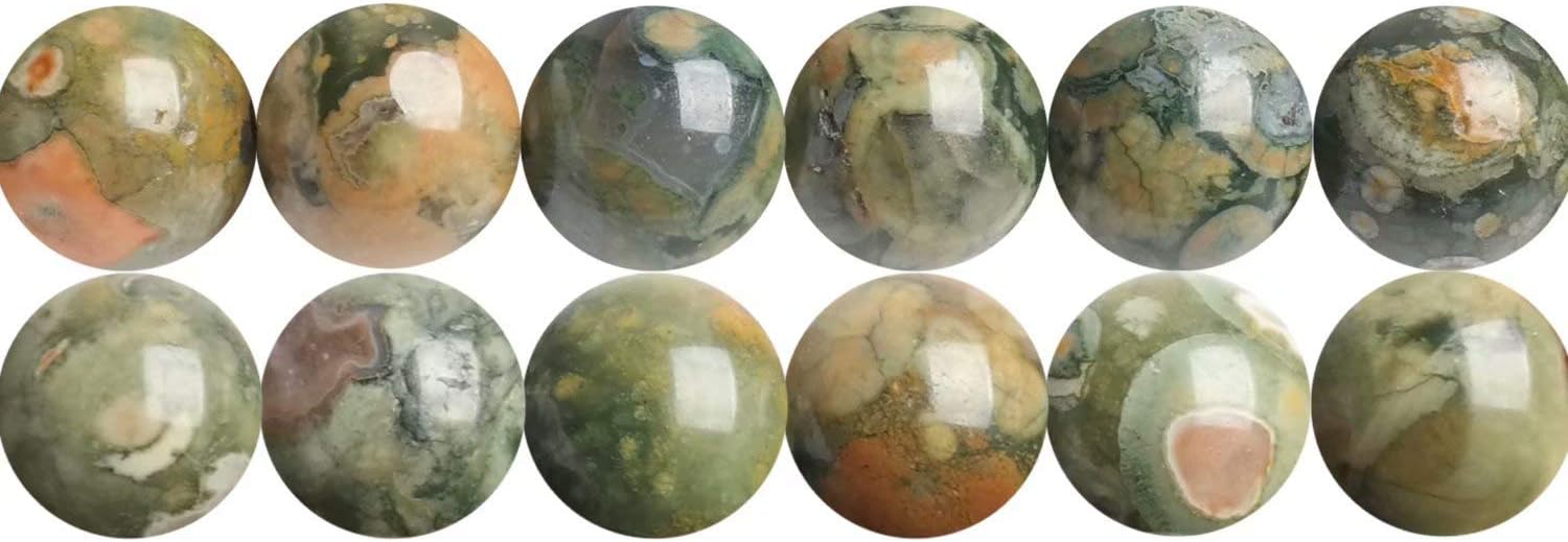 Natural Semi-Precious Stones Beads for Threading 38 cm String Round 4 6 8 10 12 mm