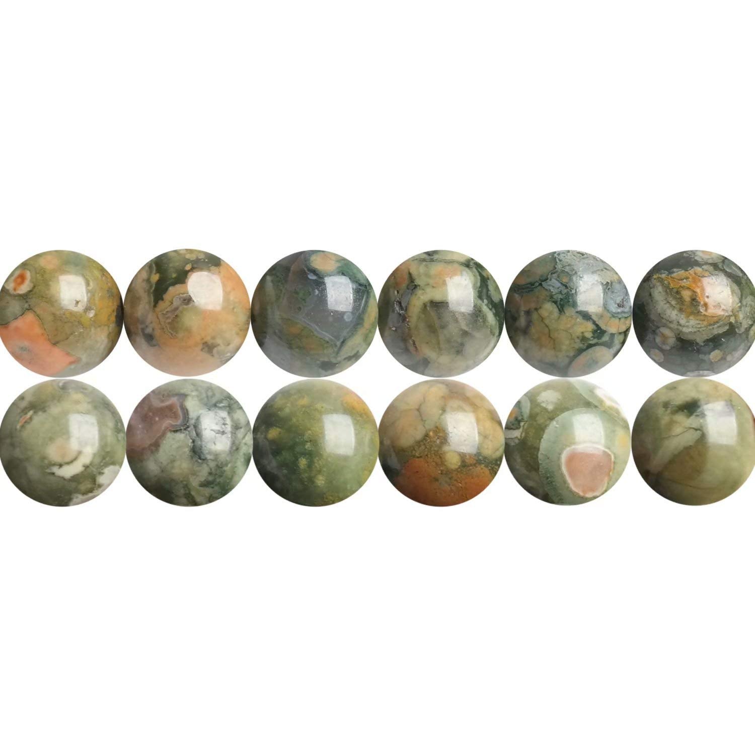 Natural Semi-Precious Stones Beads for Threading 38 cm String Round 4 6 8 10 12 mm