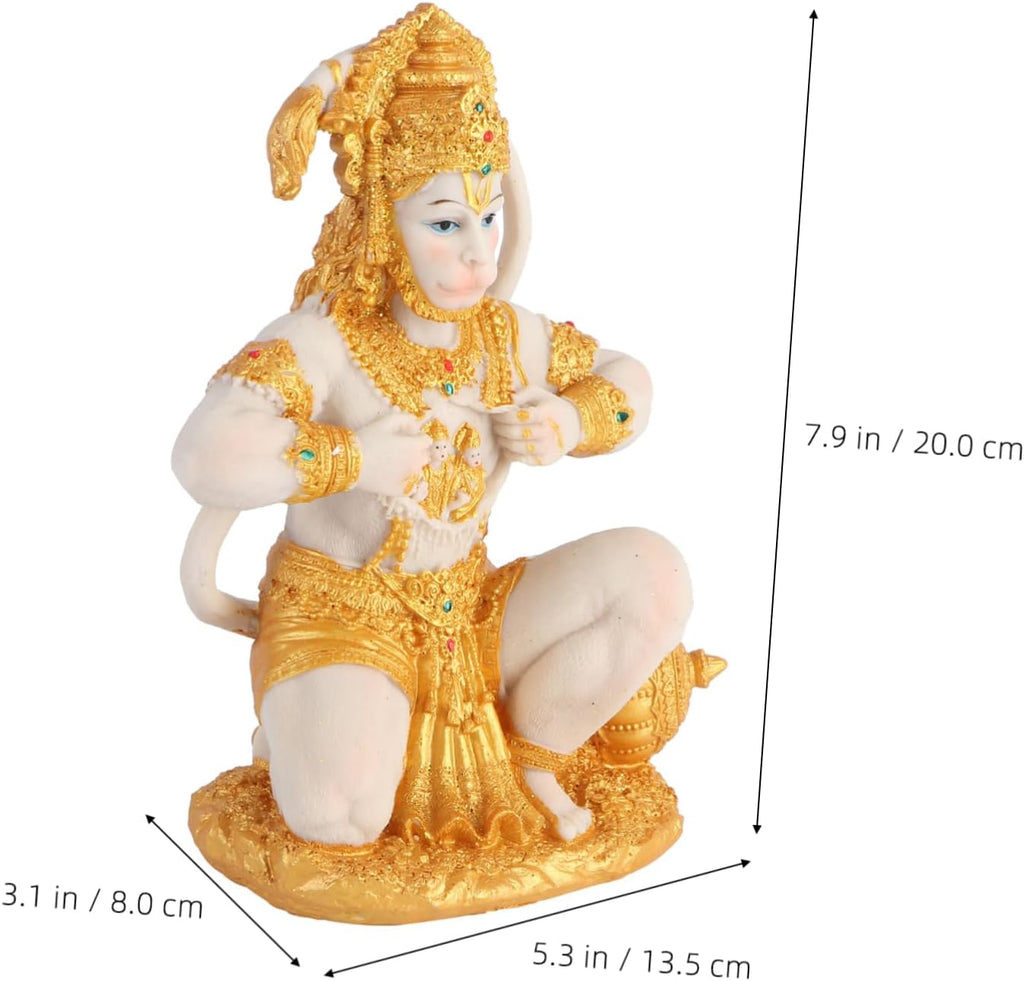 MAGICLULU kniende Affenstatue klein groß Mönch Skulptur Dekorationen wohnungseinrichtung wohnungsdeko tischdeko esstisch Hindu-Affengott-Statue Tischdekoration Wohnaccessoires Harz Golden