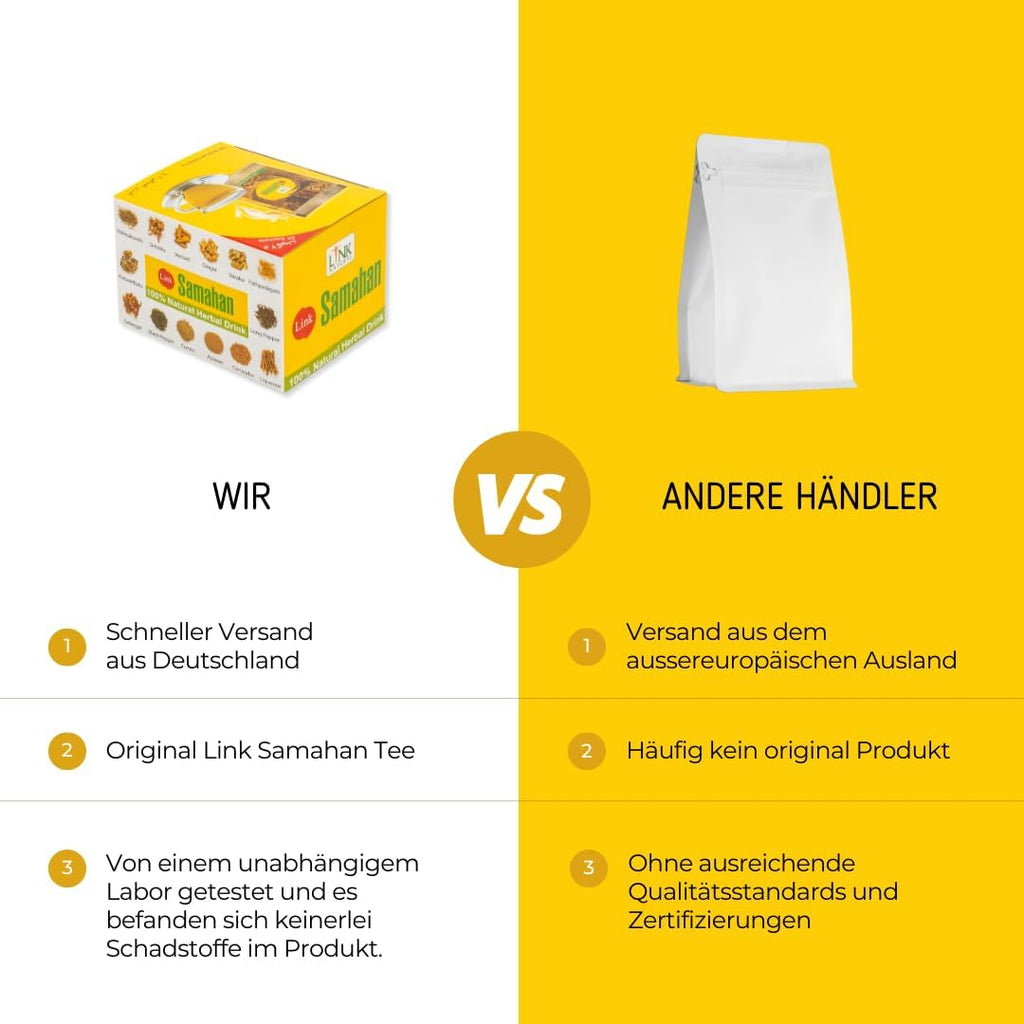 Link Natural Samahan Tee – Direktversand aus Deutschland – 100% Authentischer Ayurvedischer Kräutertee – 25 Beutel (100g)