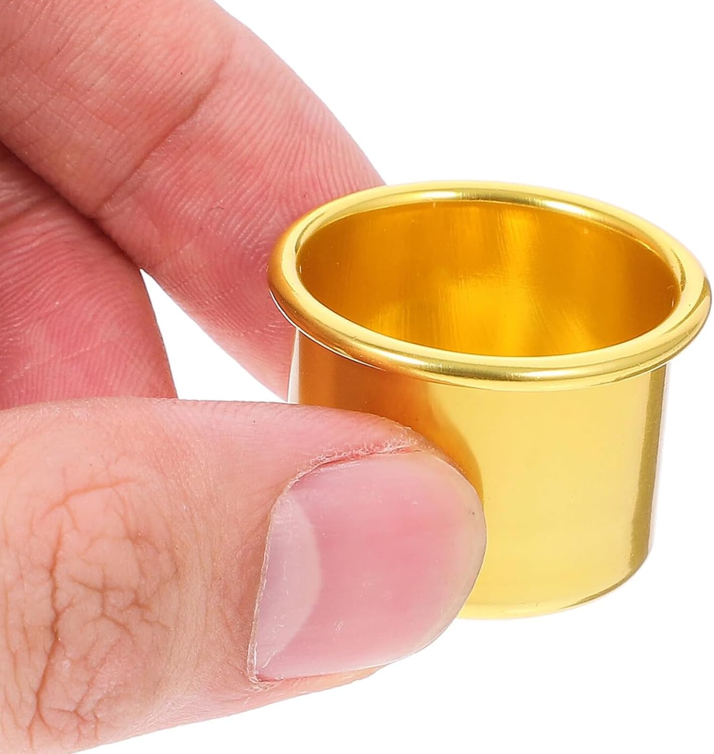 20 Stück Kerzenhalter für Stabkerzen Gold, Kerzeneinsatz, Kerzenhalter Metall Klein, Kerzentüllen, Kerzen-Halter aus Metall Gilt für Halloween, Ostern Szenen und Weihnachten