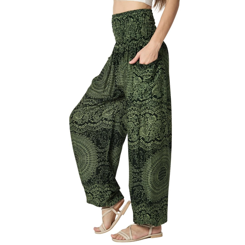 Tranquil Threads High-Waisted Boho Harem Yoga Pants for Women