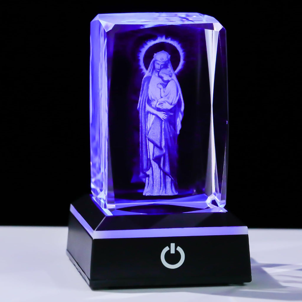Movdyka 3D Crystal Jesus Figurine Religious Gifts for Women Men Christian