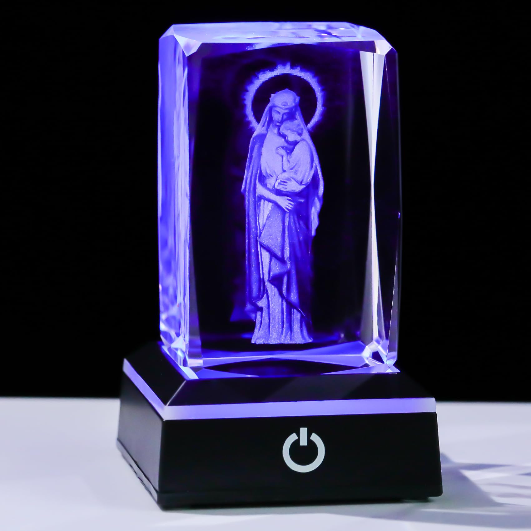 Movdyka 3D Crystal Jesus Figurine Religious Gifts for Women Men Christian