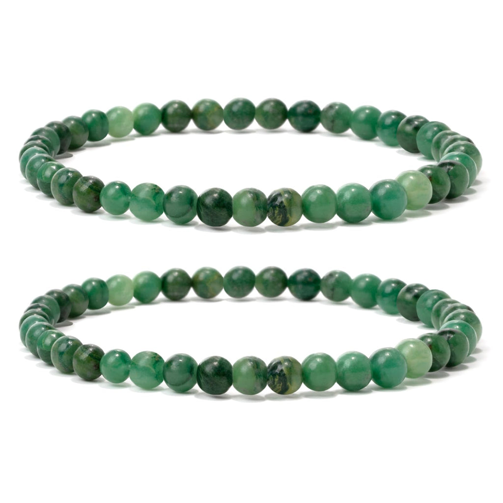 4 mm Stretch Bracelet Made of Real Natural Stone Beads, Healing Stone Bracelet, Yoga Bracelet for Women, Men, Lucky Bracelet, Friendship Bracelet, Replacement Beads Included