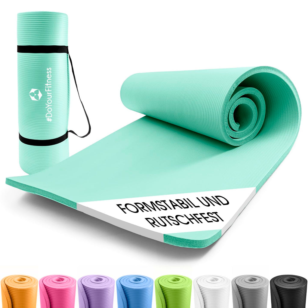 #DoYourFitness Yoga Mat Non-Slip. For Beginners and Advanced Users. Thickness from 0.8 cm to 2 cm. Joint-friendly Gymnastics Mat. 183 cm x 61 cm or XXL 190 cm x 100 cm (Suitable for Indoor/Outdoor)