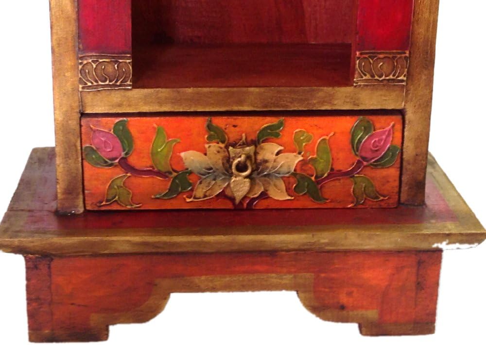 Altar - Table Altar - With Drawer - Wooden - Handmade Antique Style - 36 x 22 cm