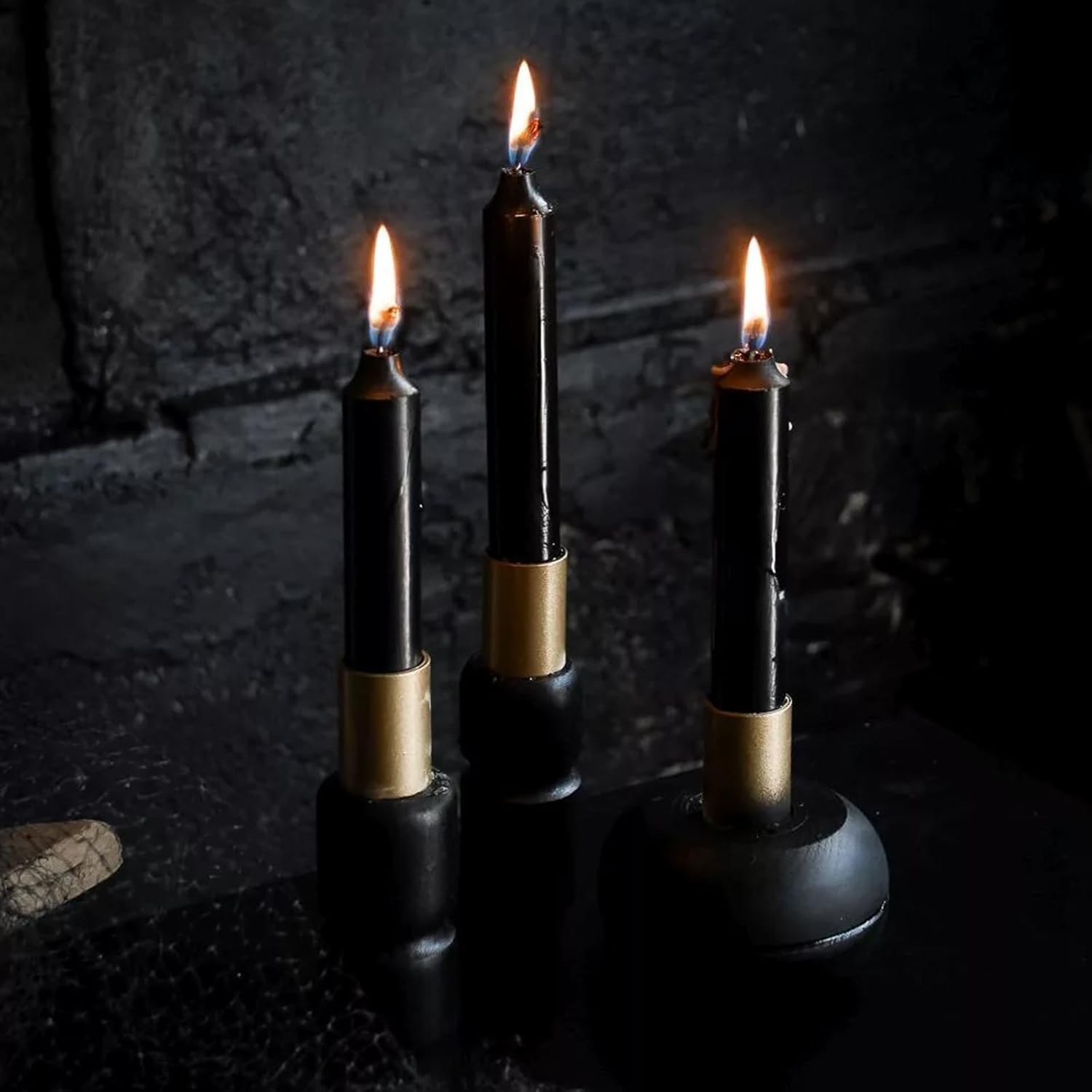 20 Taper Candles, Premium Black Candles, Black Candles, Diameter 1.8 cm, 20 cm, Taper Candles Black Long, Odourless Taper Candle for Table Decoration, Banquet, Wedding