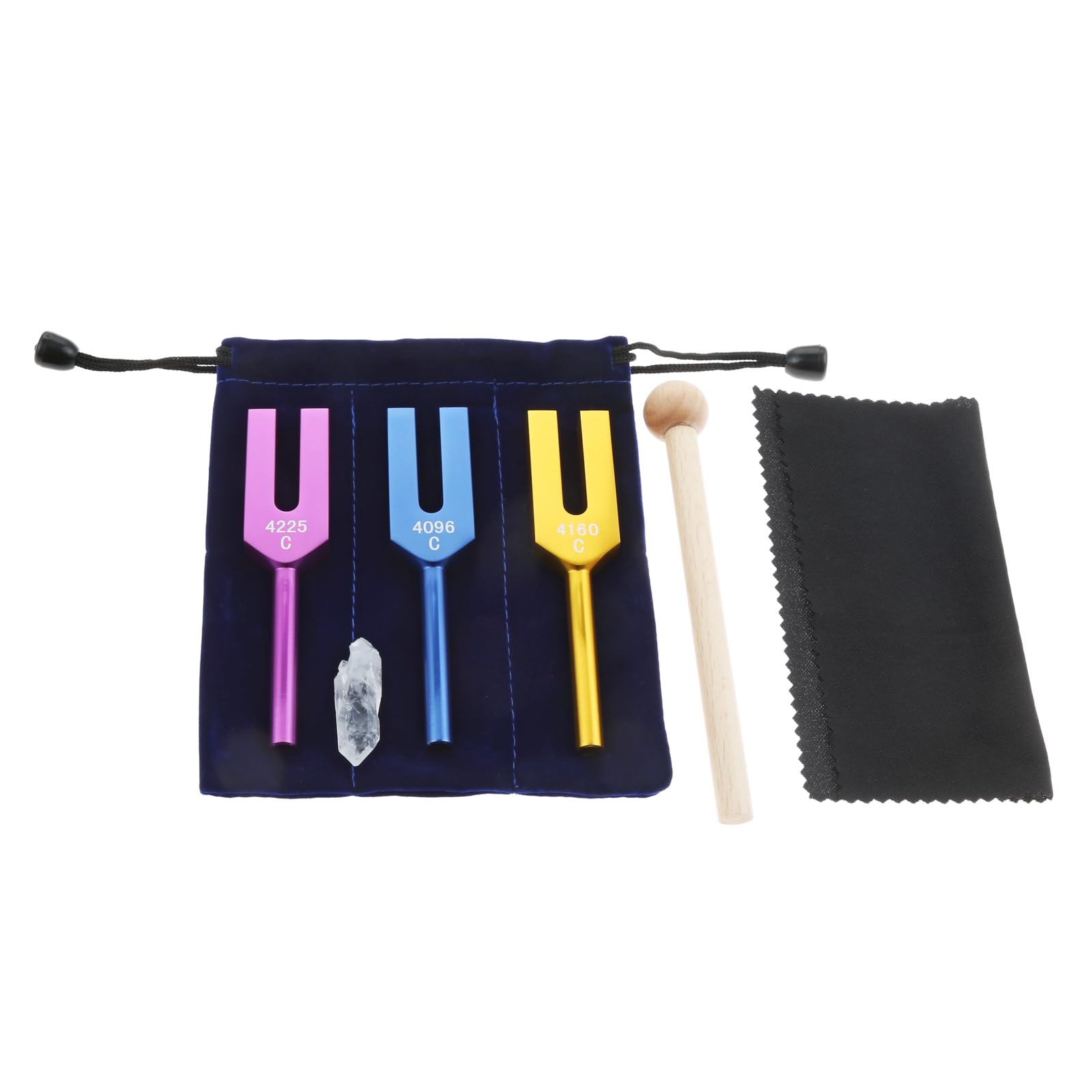 Dreld 9-Piece Solfeggio Tuning Fork Set with Silicone Hammer Bag, 174/285/396/417/528/639/741/852/963 Hz Aluminium Tuning Forks for DNA Repair, Healing, Sound Therapy, Medical Tuning Fork