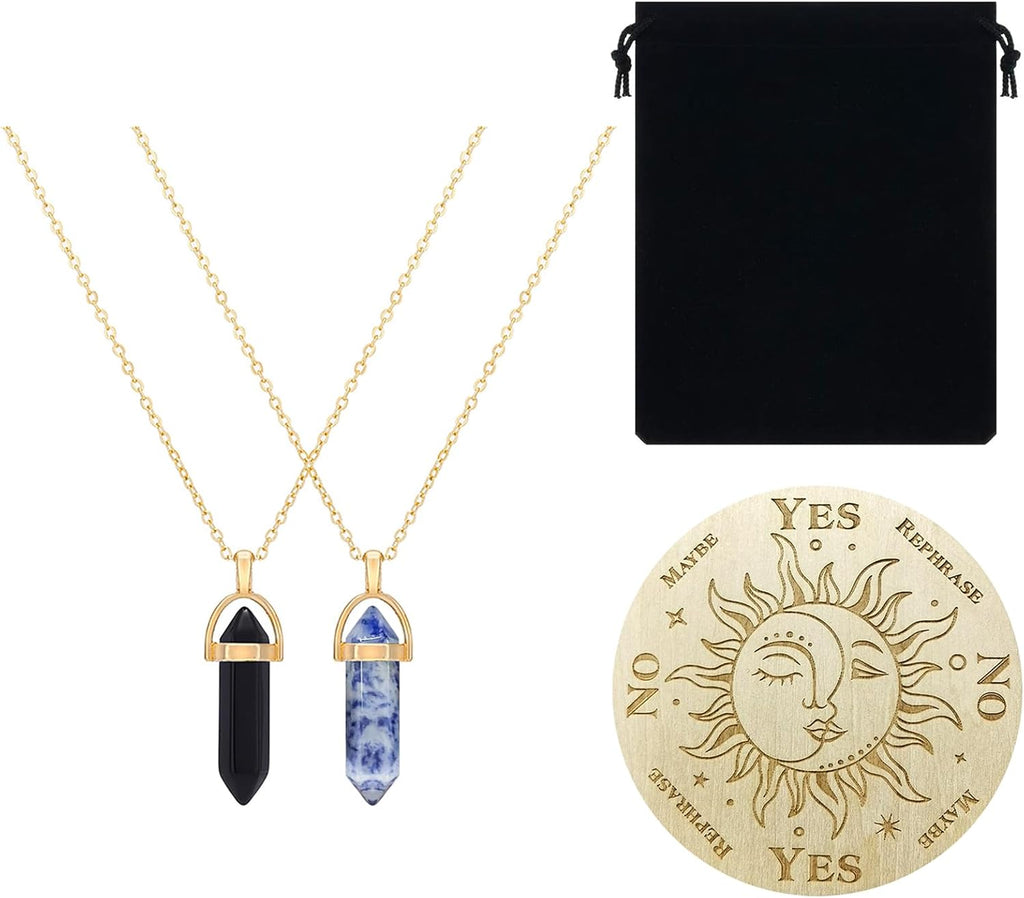 Pendel Brett Wünschelrute Wahrsagen Metaphysische Message Board Holz Brett mit Kristall Pendel Kristall Brett Wahrsagungs Brett Wünschelrute Pendel Halskette Hexerei