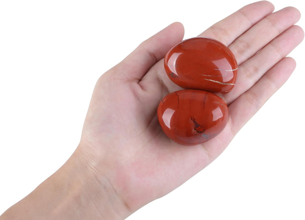 4-5cm Roter Jaspis Heilsteine Kristalle Polieren Groß Edelsteine Steine Rohstein Trommelsteine Kristall Sorgenstein Handschmeichler Stein Meditation Angst Stress Relief 1PC