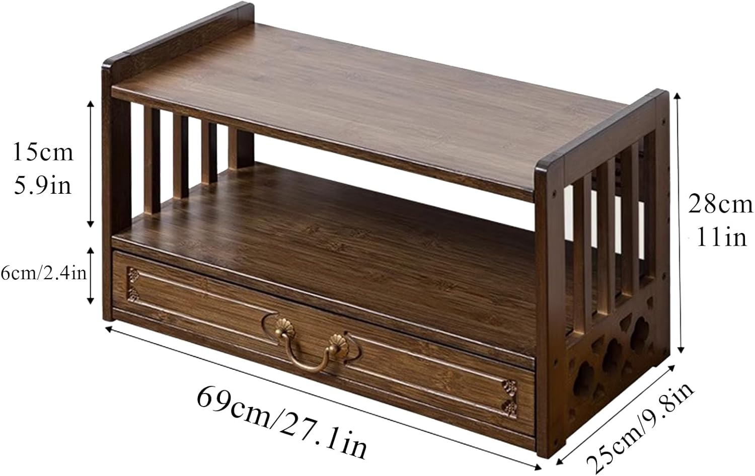 Bamboo Spiritual Altar Table with Drawers, Altar Meditation Table, Relaxing Buddhist Tea Table for Prayers, Fortune Telling, Worship