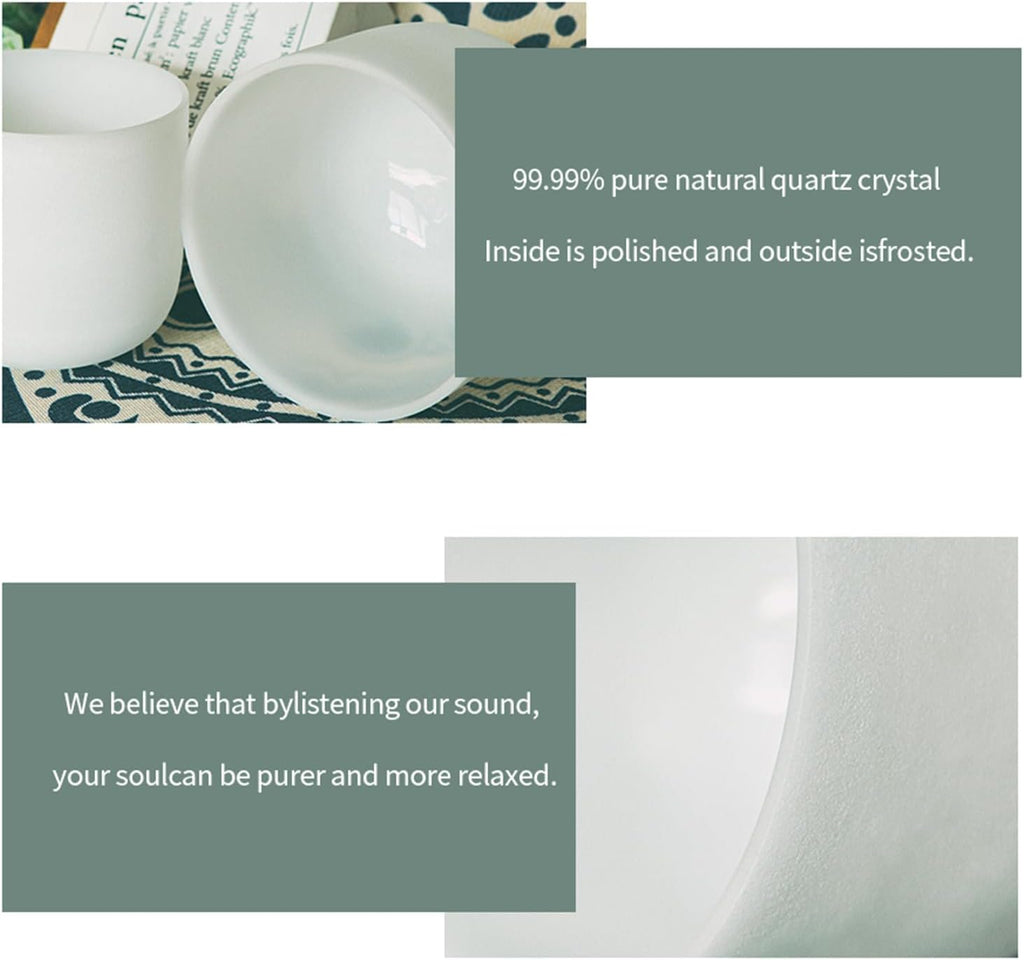 Hye-eun 432hz Kristall Klangschalen,8 Zoll mit E Note Klangschale aus Kristall Solar Plexus Chakra mit Tragetasche percussion instruments(20.3cm) zur heilung