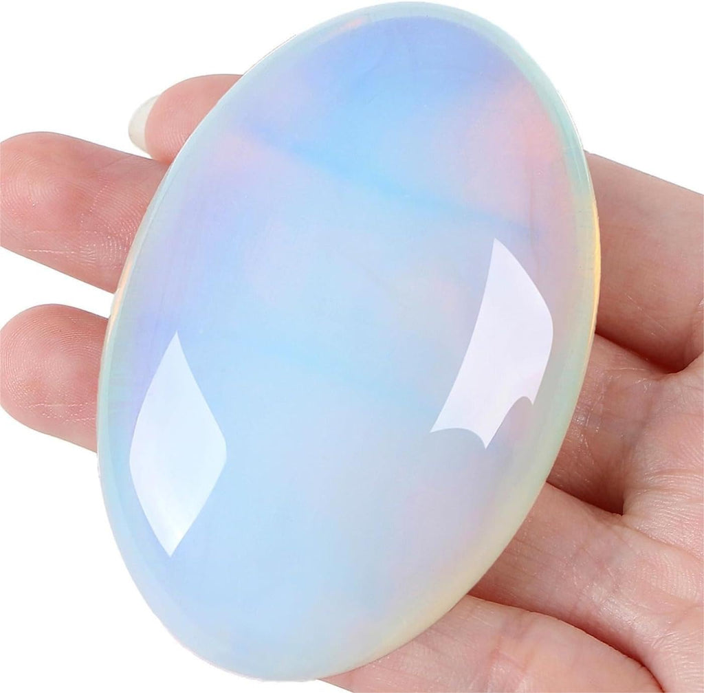 QINJIEJIE Groß Amethyst Edelsteine 2.4" Ovale Kristalle Natürliche Steine Sorgensteine Handschmeichler Stein Kristall Spirituelle Geschenke Reiki Meditation Deko 1PC
