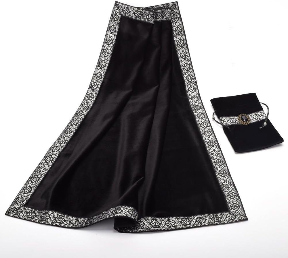 BLESSUME Tarot Tischdecke Altar Tarot Tuch (Schwarz)