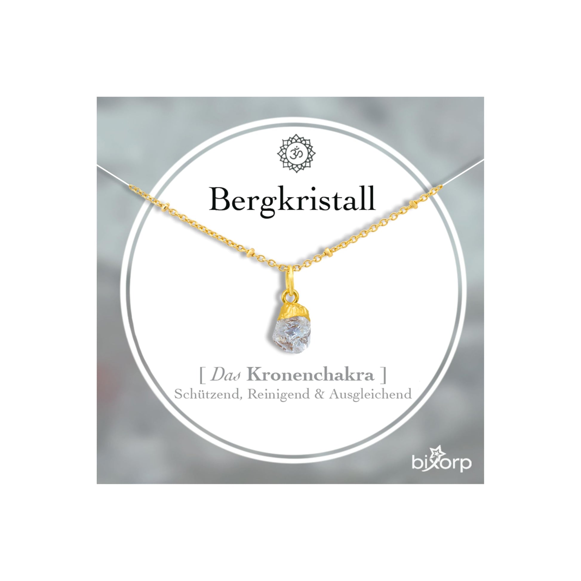 Chakra-Halskette aus rohen Edelsteinen mit 18 Karat Goldplattierung - Edelstahl - 36cm + 8cm verstellbar