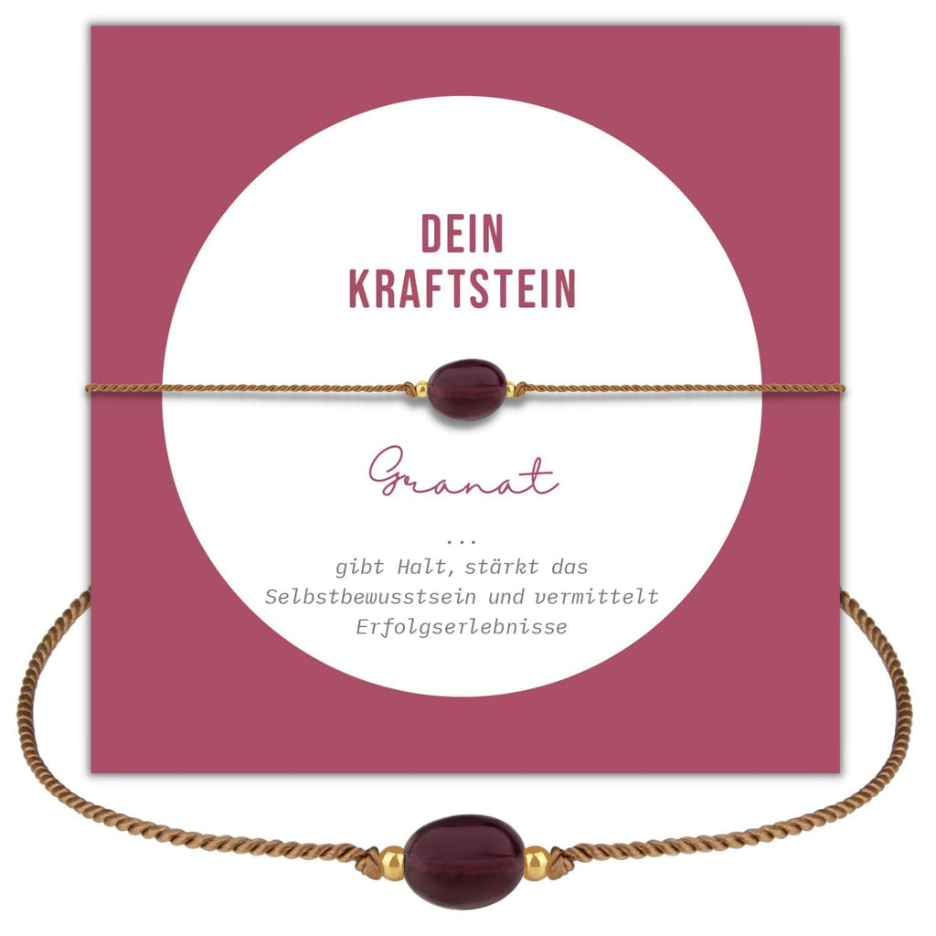 happymaker - Rosenquarz Armband Damen, handgemacht in Deutschland, Edelstein Armband rosa mit vergoldeten Perlen, Geschenkverpackung als Kraftgeber Geschenk für Frauen und Mädchen