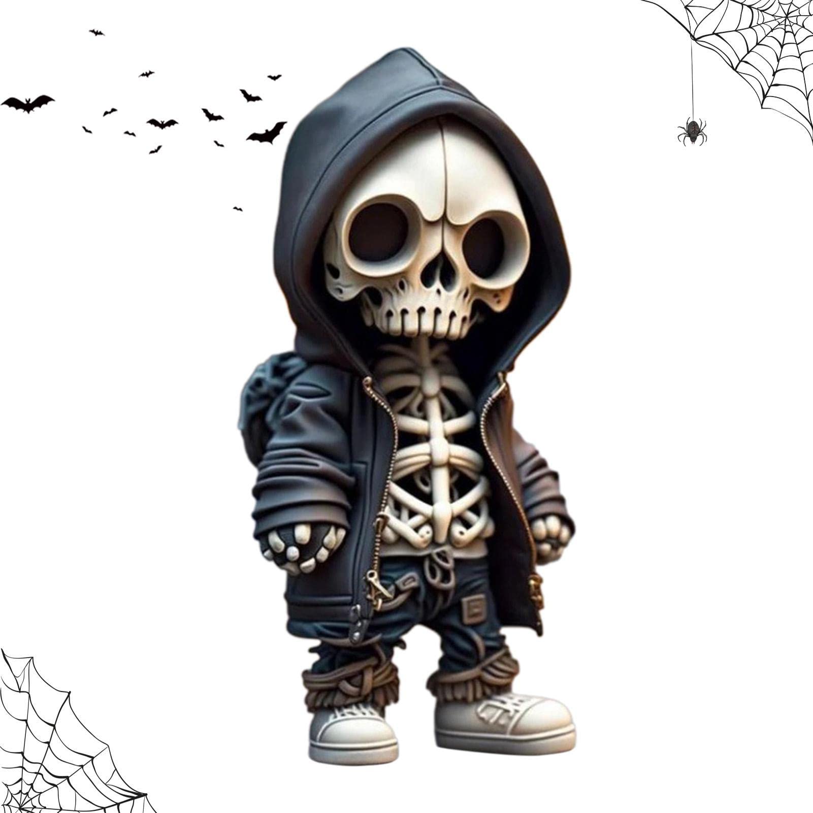 Qihuyi - Skeleton Figures, Cool Skeleton Figures, Resin Statue Sculpture Memorial Miniature Gothic, Decorative Sculpture Decoration, Portable Halloween Home Party Desk Decoration
