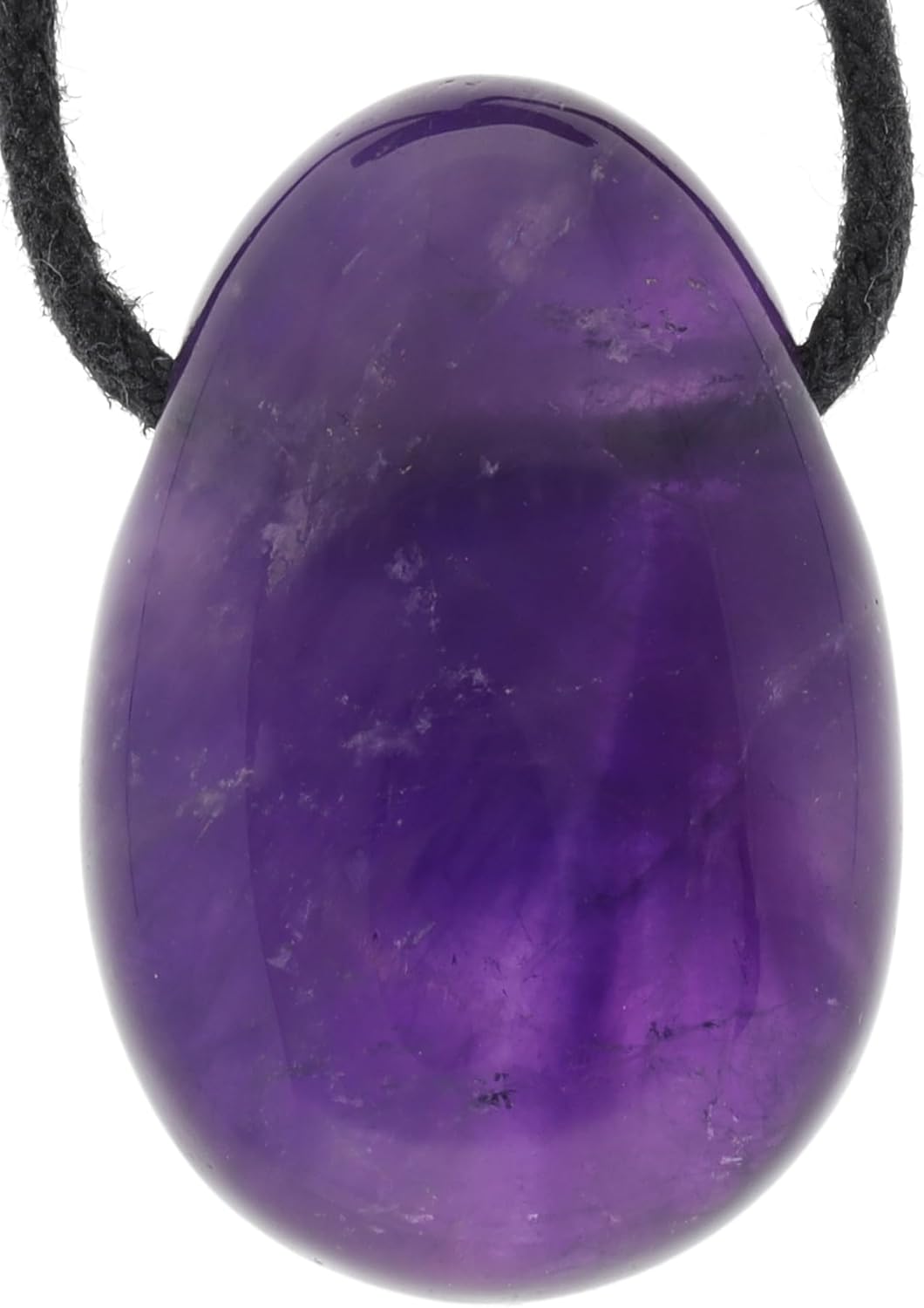 Lebensquelle Plus Amethyst Tropfenanhänger | Gebohrter Trommelstein Tropfen Anhänger mit Baumwollband | Hochwertiger Edelsteinanhänger