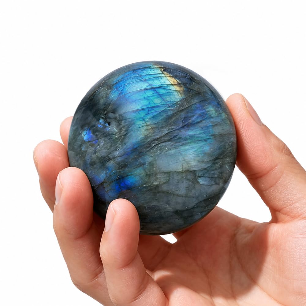2.4-2.8 inch Natural Red Tiger Eye Crystal Ball with Stand, Hand Polished Quartz Massage Sphere, Reiki Healing Gemstone Ball, Feng Shui Room Desktop Decorative Rock Orb