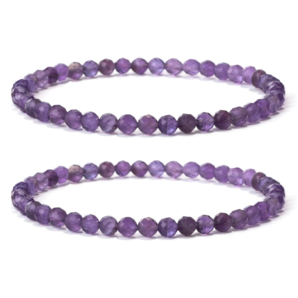 4 mm Stretch Bracelet Made of Real Natural Stone Beads, Healing Stone Bracelet, Yoga Bracelet for Women, Men, Lucky Bracelet, Friendship Bracelet, Replacement Beads Included