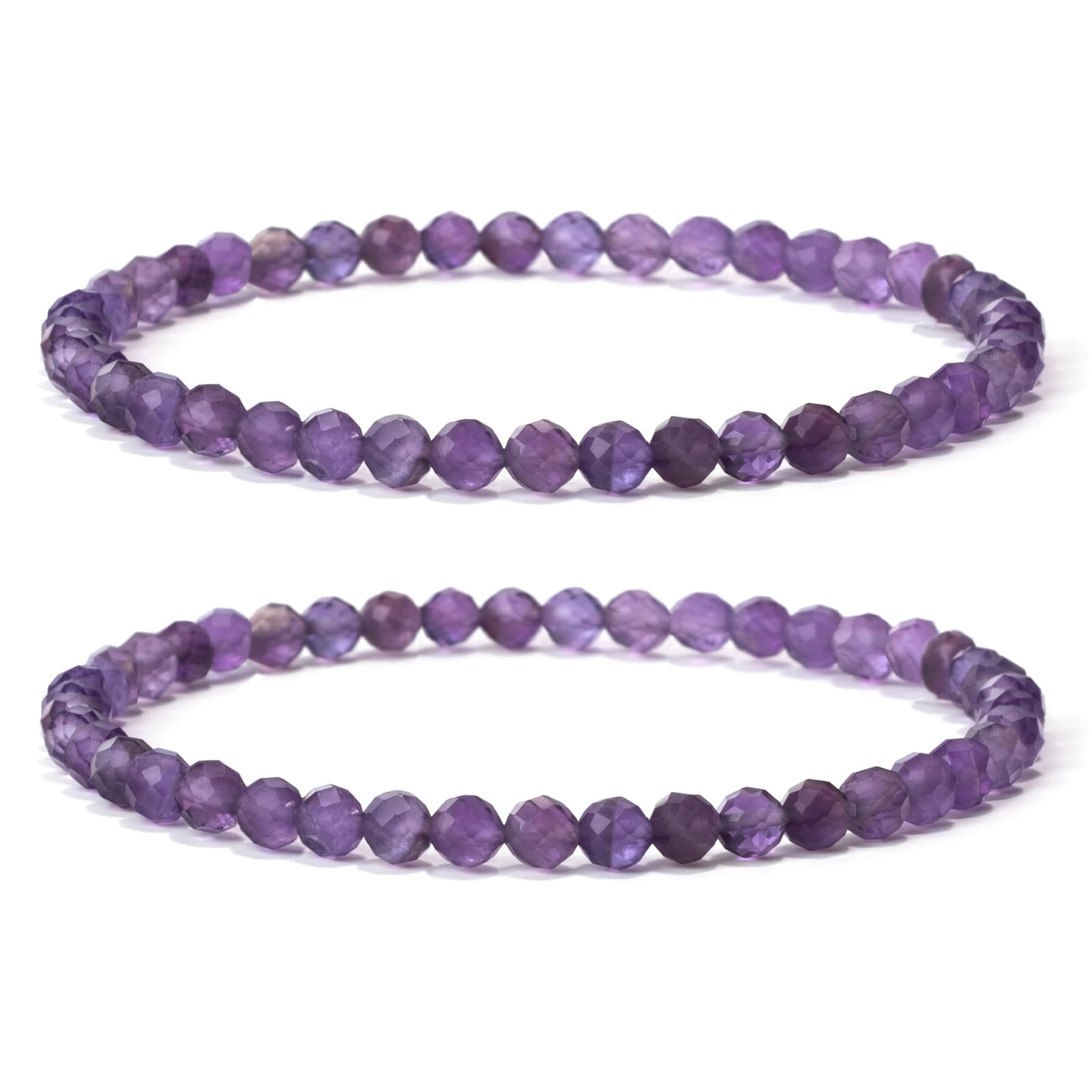 4 mm Stretch Bracelet Made of Real Natural Stone Beads, Healing Stone Bracelet, Yoga Bracelet for Women, Men, Lucky Bracelet, Friendship Bracelet, Replacement Beads Included