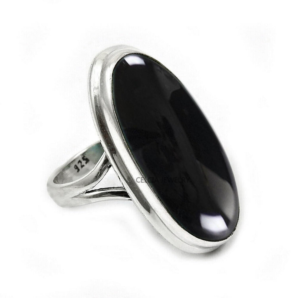 Large Oval Gemstone Handmade Jewellery, 925 Sterling Silver Tribal Ring, Engagement Gifts for Couples, Birthday Gifts for Men, Fathers Day Gifts, Promise Ring, Men's Gifts (Size 7.5, Charoite)