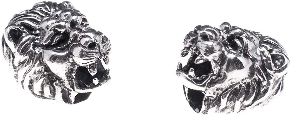 WINDALF Haar & Bartperle LION 12 mm Löwen Schmuck 925 Sterlingsilber