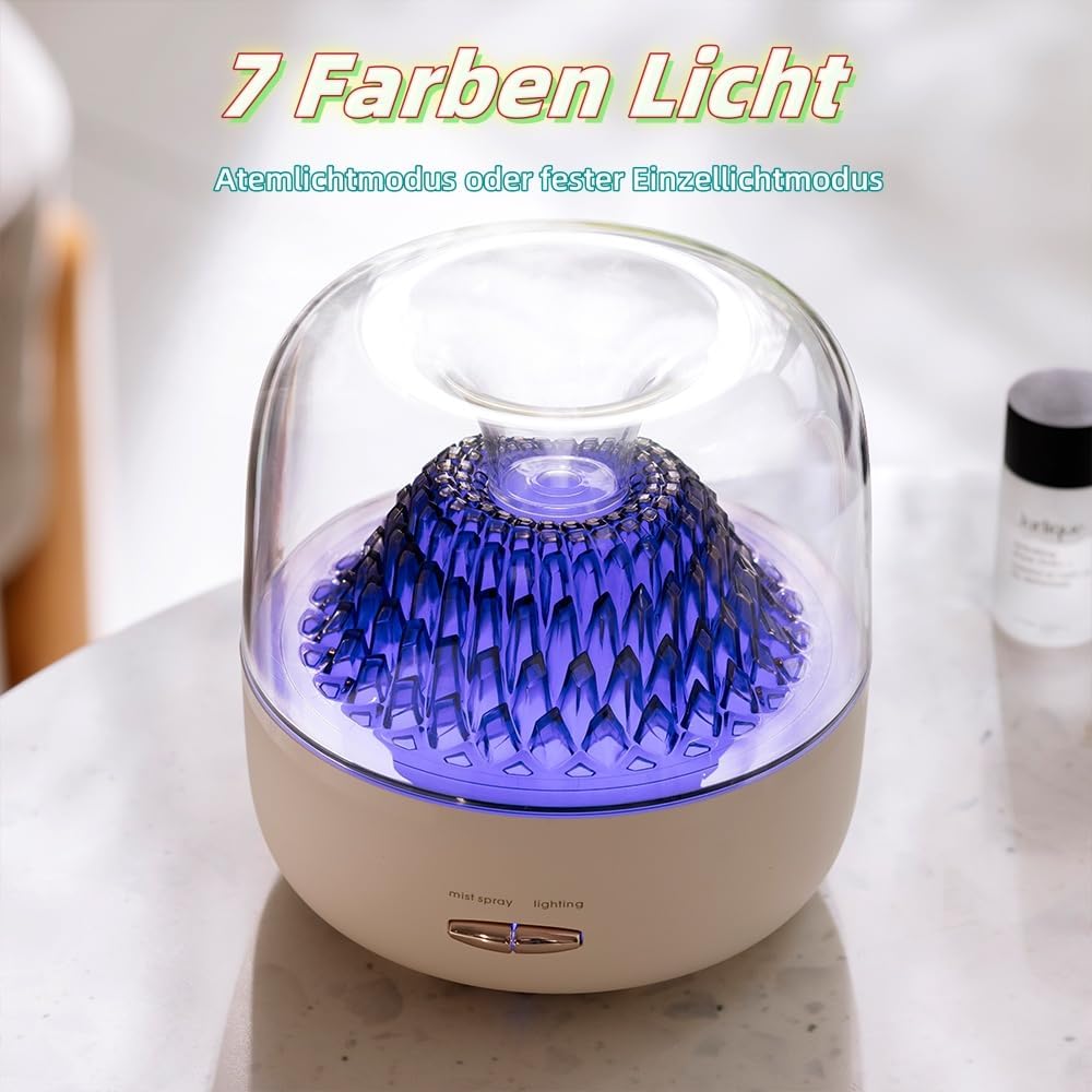 Aroma Diffuser 200ML, Premium Aromatherapie Ultraschall Luftbefeuchter， Raumduft Elektrisch Diffusor mit Fernbedienung, Elektrische Duftlampe mit 7 Farben LED Licht, Aroma Defuser