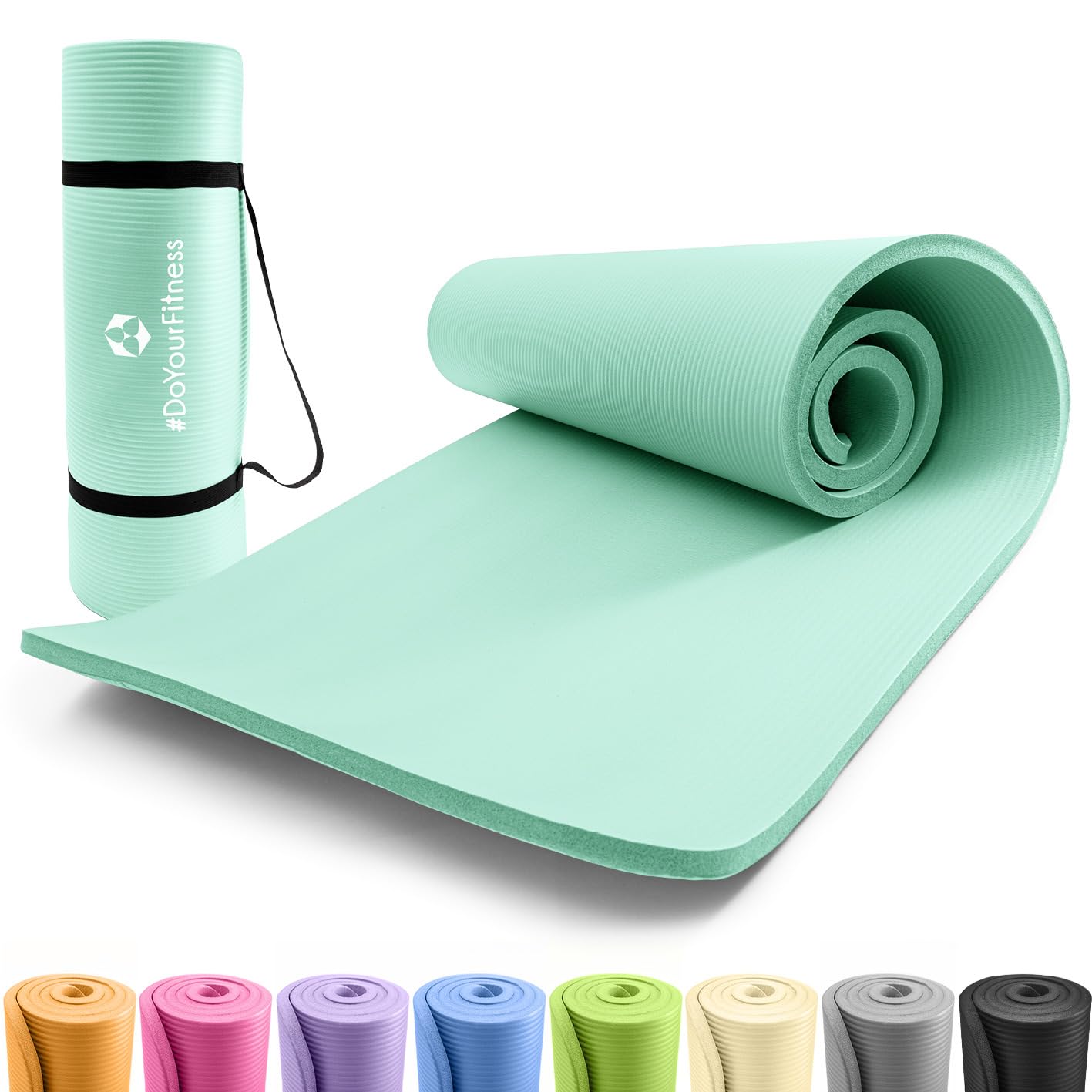 #DoYourFitness Yoga Mat Non-Slip. For Beginners and Advanced Users. Thickness from 0.8 cm to 2 cm. Joint-friendly Gymnastics Mat. 183 cm x 61 cm or XXL 190 cm x 100 cm (Suitable for Indoor/Outdoor)
