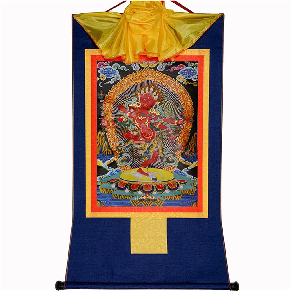 Gandhanra Green Tara Thangka Tibetan Thangka Art - Hot Stamped Buddha Tapestry for Zen Home Decor, Meditation, Spiritual Relaxation, and Peace