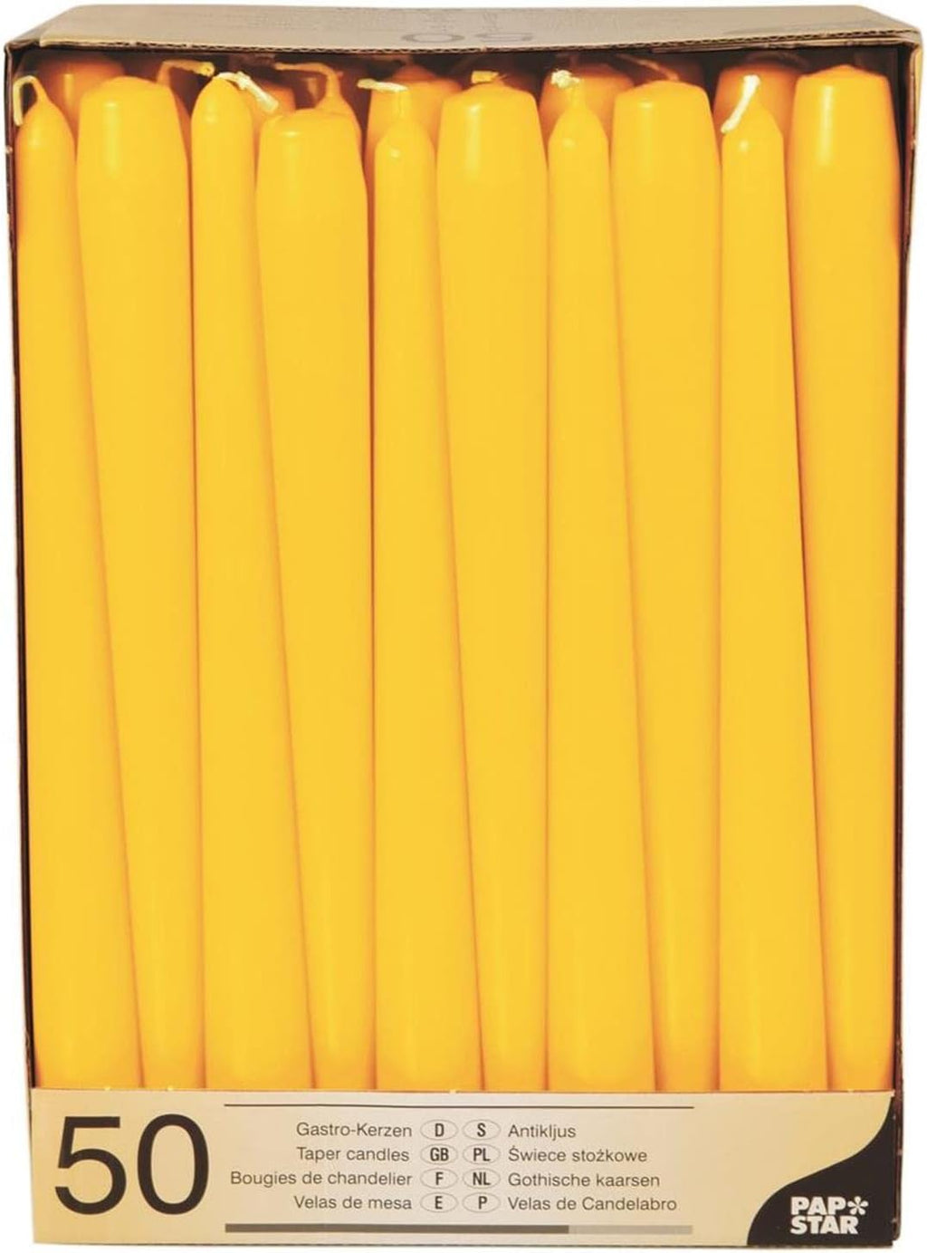 Papstar 17970 50 Candles Diameter 2.2 x 25 cm Yellow