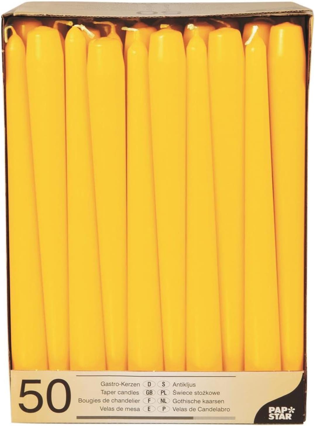 Papstar 17970 50 Candles Diameter 2.2 x 25 cm Yellow
