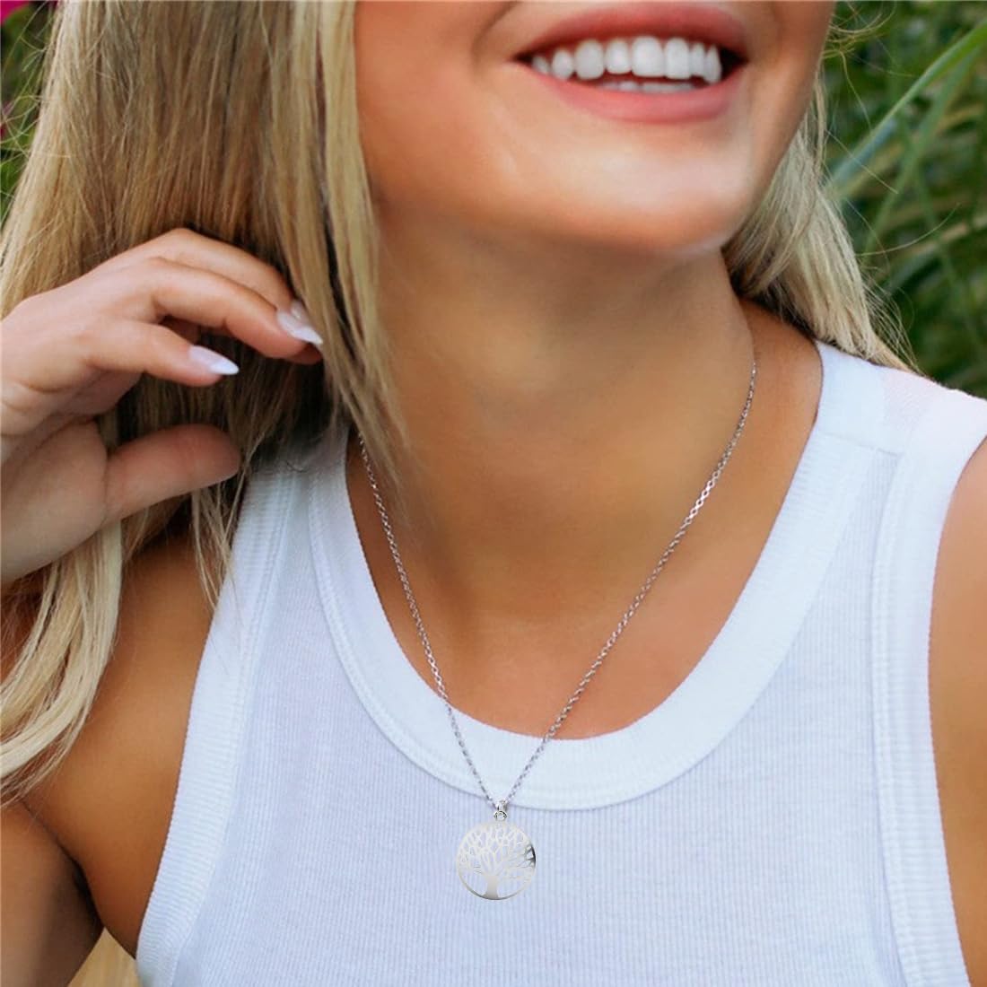 OPIURVY Lebensbaum Anhänger, 925 Sterling Silber Lebensbaum Kette, Baum des Lebens Kette, Damen Halskette Baum Des Lebens Geschenke für Frauen, Mutter, Schwester