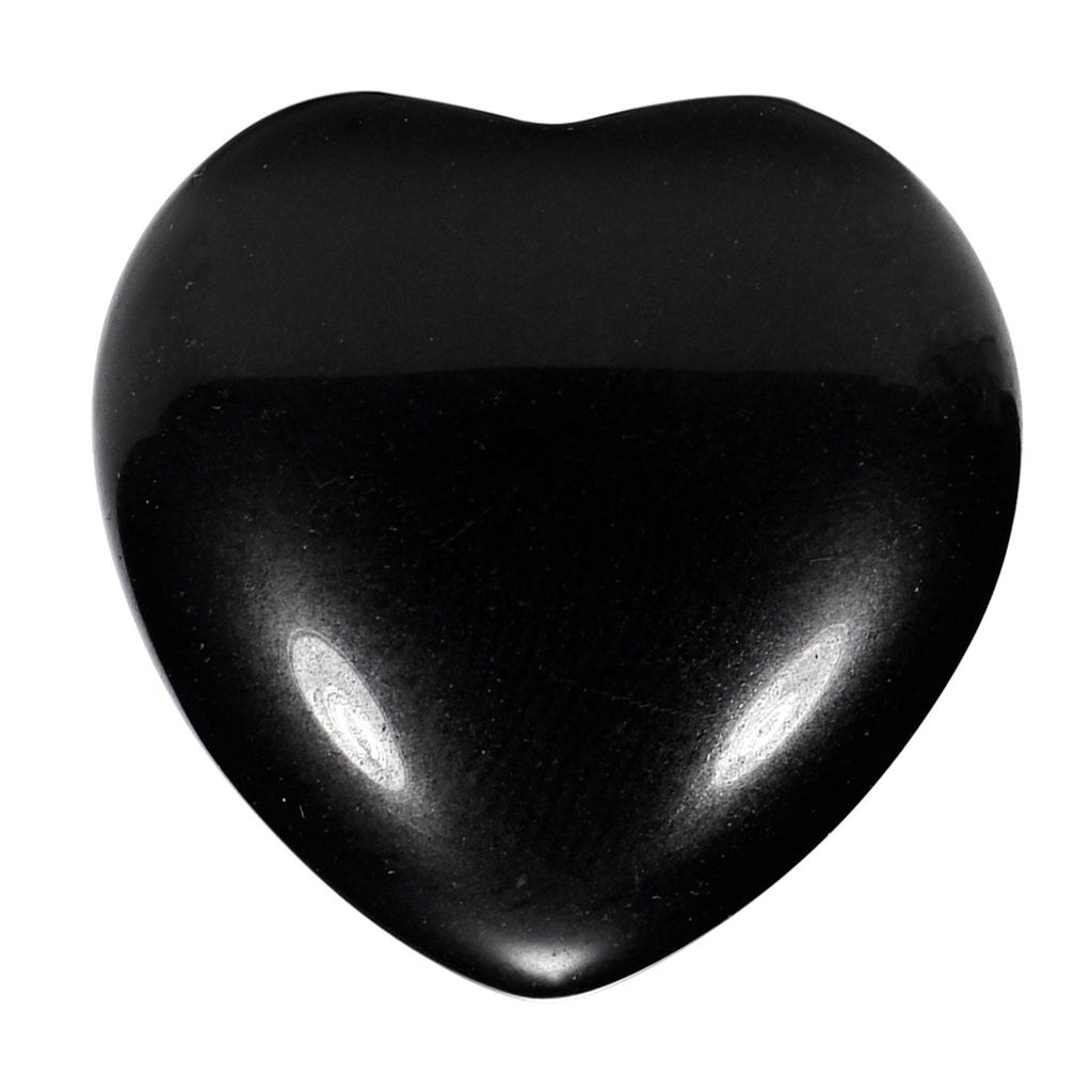 Morella Gemstone Heart Good Luck Charm, Stone Heart to Take with You, 3 cm, in Velvet Bag