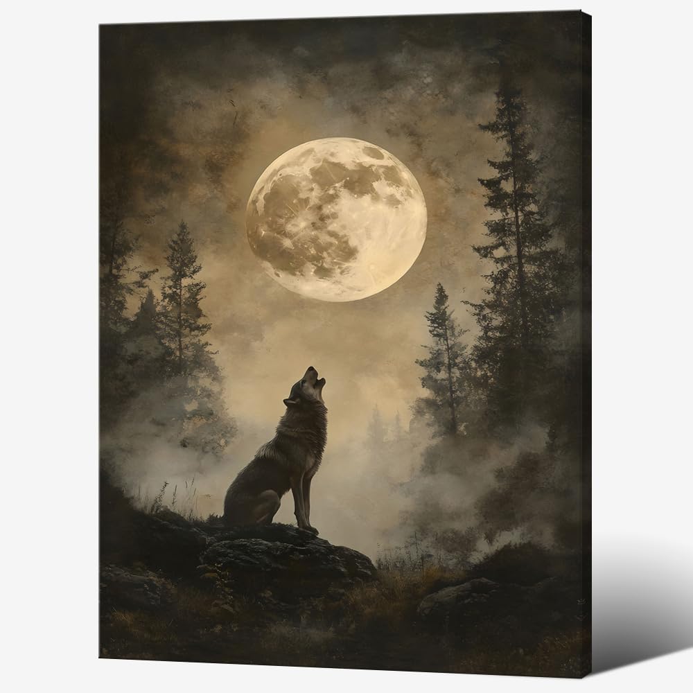 incstirup Vintage Moody Halloween Wall Art Raven-Crow Poster For Farmhouse Cottage Gothic Wall Decor-Dark Academia Art Canvas Print Picture For Room Bedroom Halloween Decor