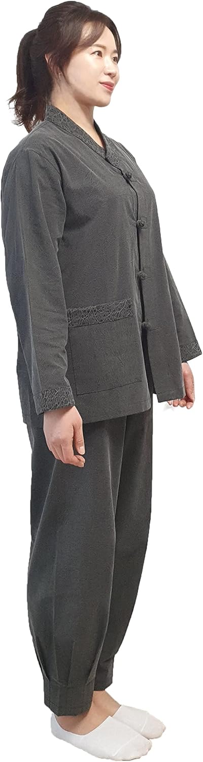 ILLANG Unisex Hanbok Set, Korea Traditional Clothing, BTS Casual Hanbok for Yoga and Meditation, Temple Clothes