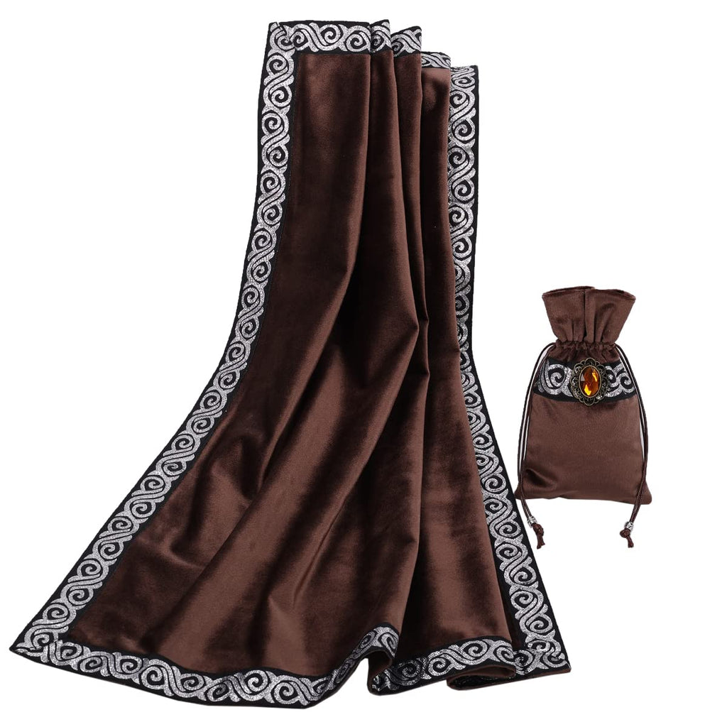 BLESSUME Witch Altar Tarot Table Cloth and Pouch Square Divination Tarot Cloth (Red)