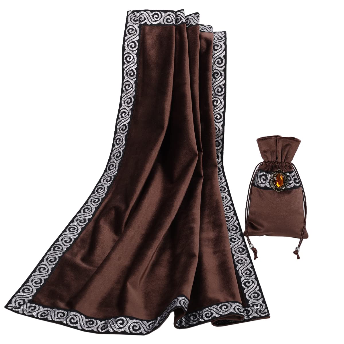 BLESSUME Witch Altar Tarot Table Cloth and Pouch Square Divination Tarot Cloth (Red)