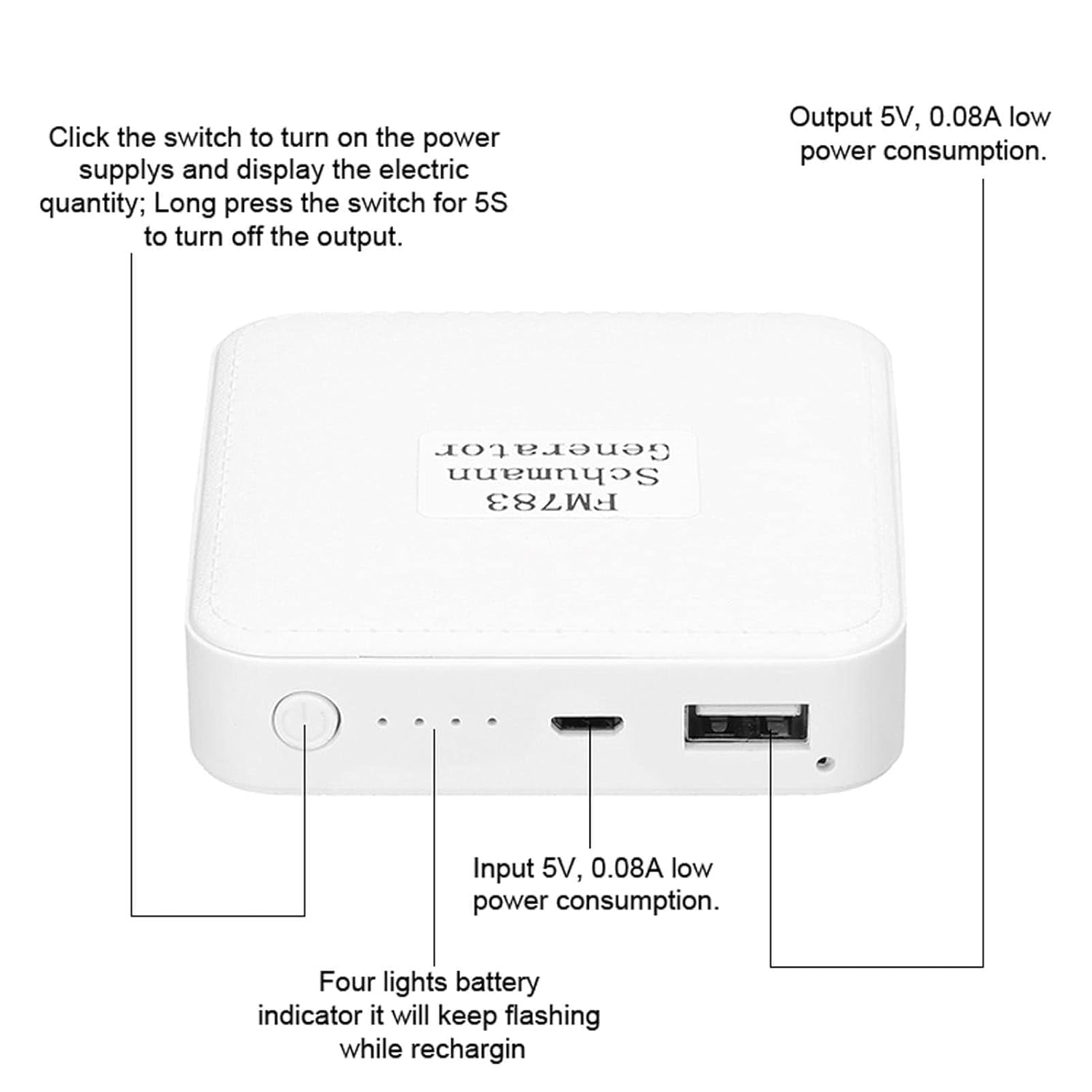 Agatige Schumann Wave Generator, Schumann Resonance Earth Brain, 7.83 Hz, Ultra Low Frequency Pulse Generator, Relaxation Sleep Pulse with USB Cable for Bedroom, Office