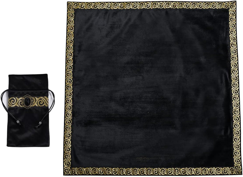 BLESSUME Tarot Tablecloth Altar Tarot Cloth One Size (Black 1)