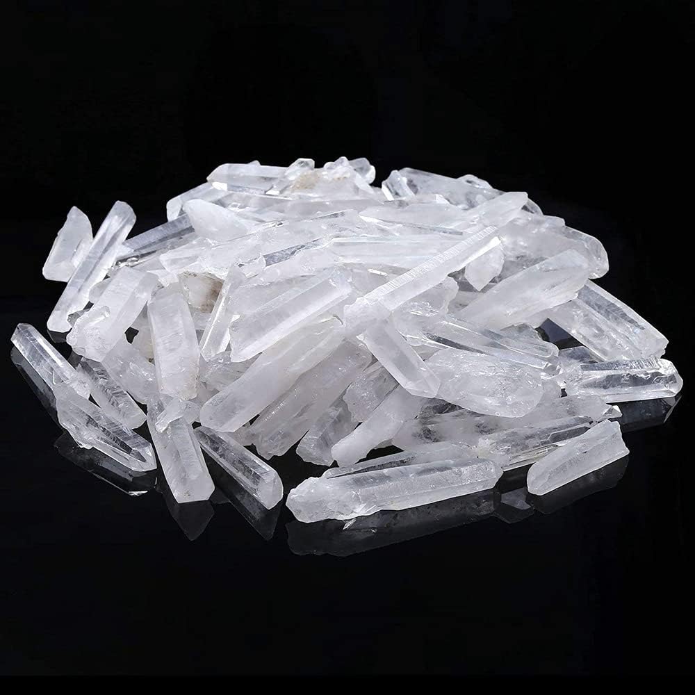 LiuliuBull Natural Transparent Pure Lemurian Seed White Quartz Crystal End Bar Crystal White Crystal Specimen Healing Energy (Size : 50g)