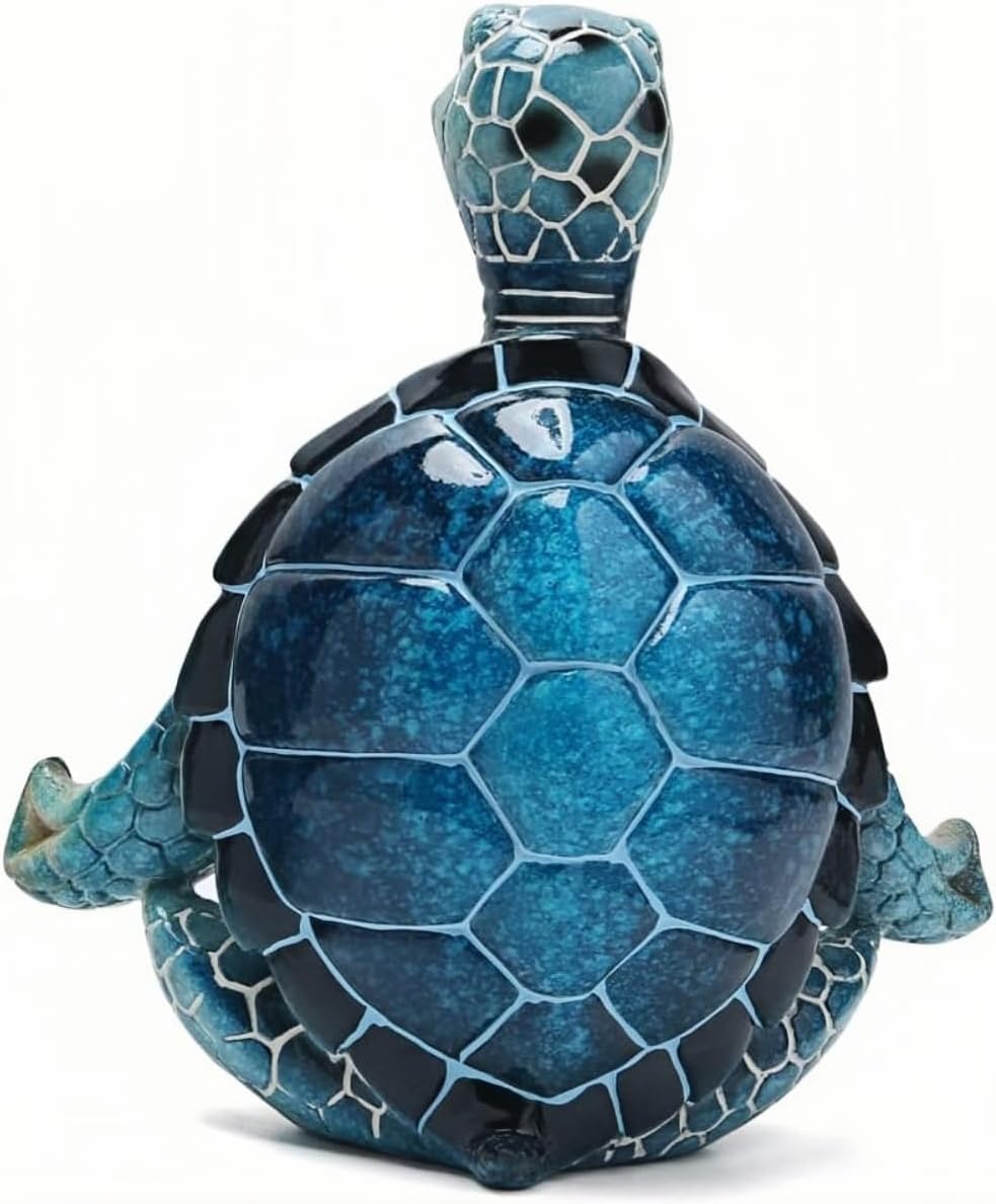 VVGIFTS Sea Turtle Meditation Zen Yoga Coastal Beach Resin Statue for Decor | Perfect bathroom decor and for home desk or shelf decoration ornament ,So well made, perfect size, beautiful vibrant colors.