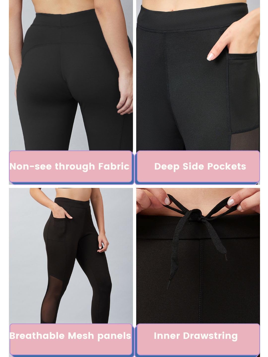 BLINKIN Women's Stretch Fit Mid Rise Track Pant